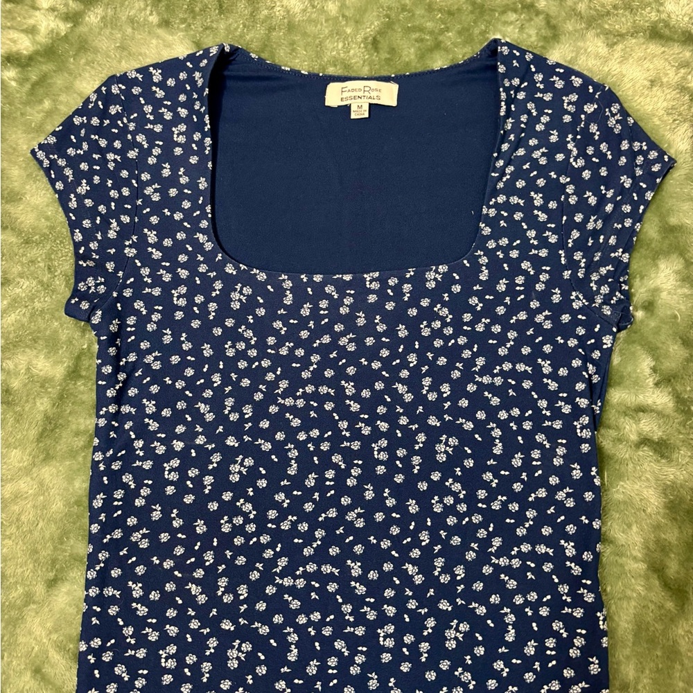 Floral Blue Top